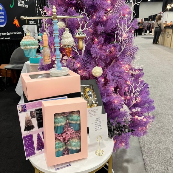 7.5 Pre-Lit Purple Christmas Tree - Picture 3 of 4